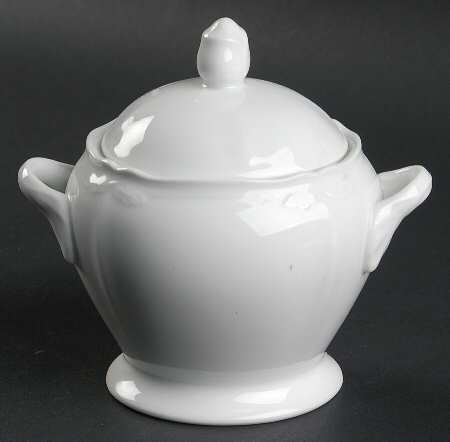 Coty White Sugar Bowl & Lid