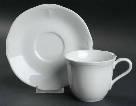 Coty White Flat Cup & Saucer Set
