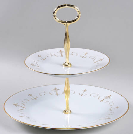 Courtney 6 5/8"-10"  2 Tiered Serving Tray (Dp, Sp) HC