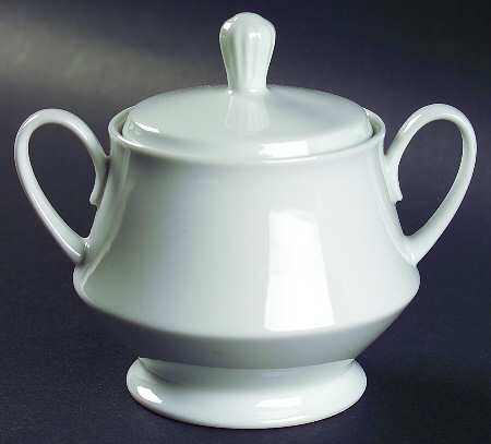 Commander White Sugar Bowl & Lid