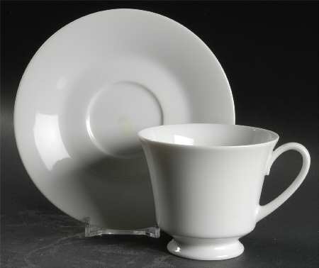 Commander White Footed Cup & Saucer Set