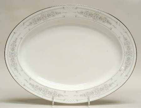 Crystal Bouquet 13" Oval Serving Platter