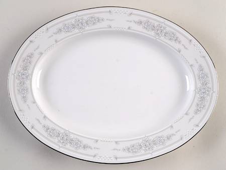Crystal Bouquet 11" Oval Serving Platter