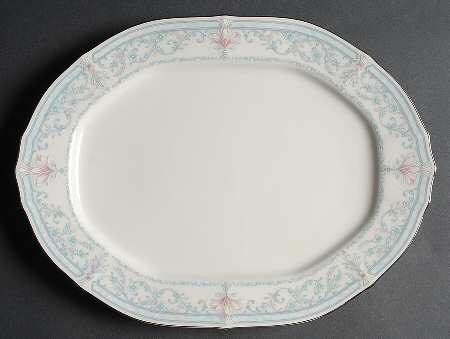 Crown Flower 14" Oval Serving Platter