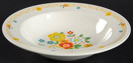 Crazy Quilt Rim Soup Bowl