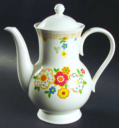 Crazy Quilt Coffee Pot & Lid