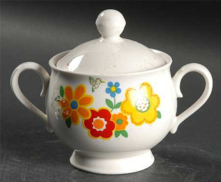 Crazy Quilt Sugar Bowl & Lid