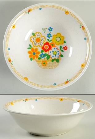 Crazy Quilt 9" Round Vegetable Bowl