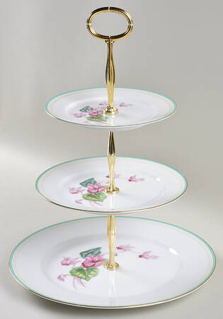 Cyclamen 13 7/8"-14 1/4" 3-Tiered Serving Tray(DP,SP,BB) HC