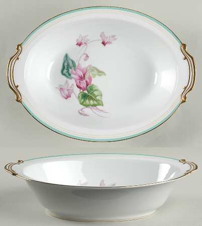 Cyclamen 10" Oval Vegetable Bowl
