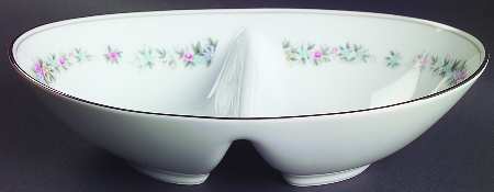 Cynthia 10" Oval Divided Vegetable Bowl