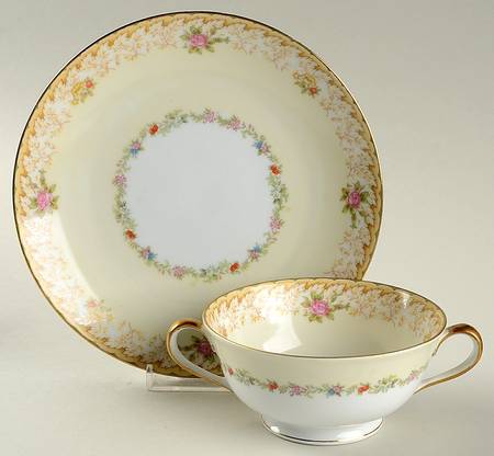 Cynthia Footed Cream Soup Bowl & Saucer Set