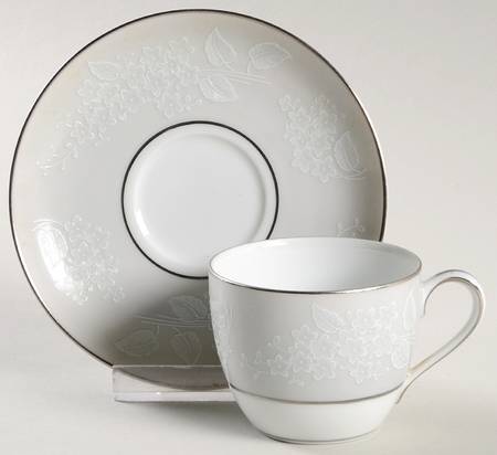 Damask Flat Demitasse Cup & Saucer Set