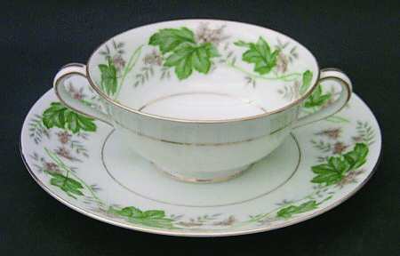 Daphne Footed Cream Soup Bowl & Saucer Set