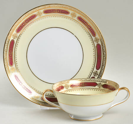 Darnay Footed Cream Soup Bowl & Saucer Set