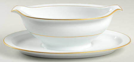 Dawn Gravy Boat with Attached Underplate by Noritake