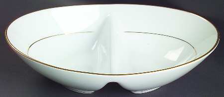 Dawn 10" Oval Divided Vegetable Bowl