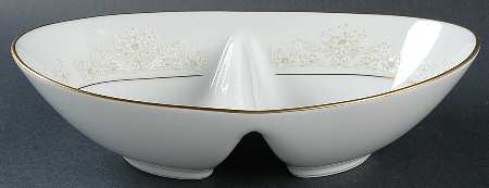 Dearest 10" Oval Divided Vegetable Bowl