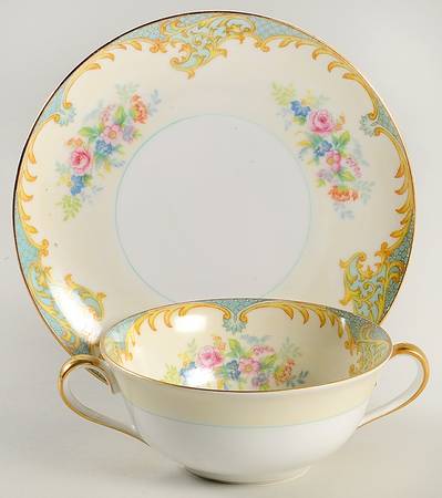 Delphina Flat Cream Soup Bowl & Saucer Set