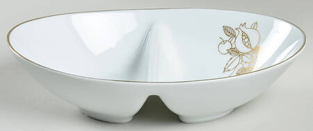 Della Robbia 10" Oval Divided Vegetable Bowl
