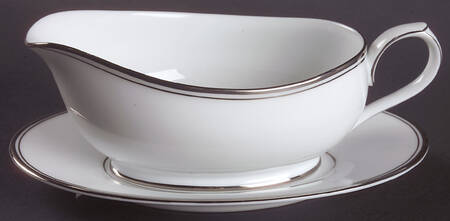 Diana (Platinum Trim) Gravy Boat & Underplate (Relish/Butter)