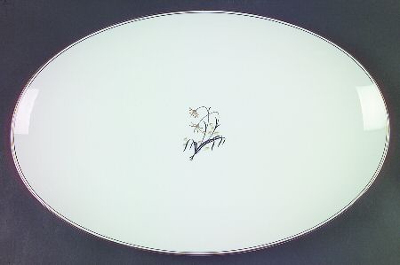 Diana (Gold Trim) 16" Oval Serving Platter