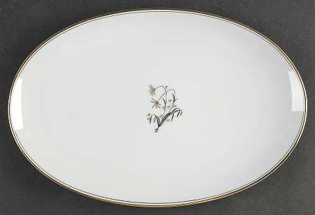 Diana (Gold Trim) 12" Oval Serving Platter