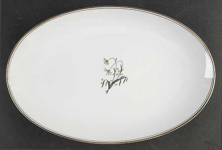 Diana (Gold Trim) 14" Oval Serving Platter