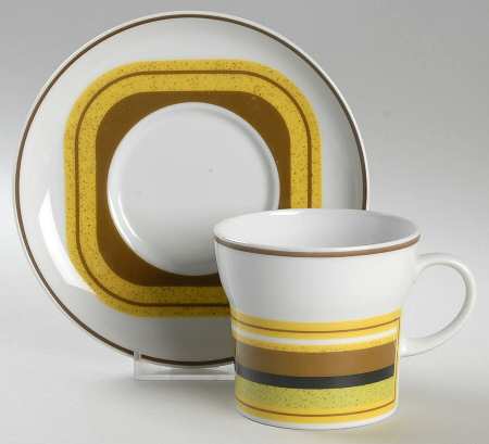 Diamond Head Flat Cup & Saucer Set