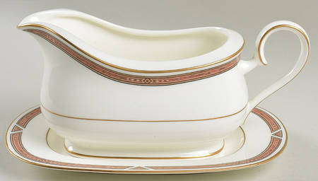 Diamond Trace Gravy Boat & Underplate (Relish/Butter)