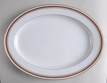 Doral Maroon 16" Oval Serving Platter