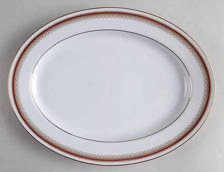 Doral Maroon 13" Oval Serving Platter