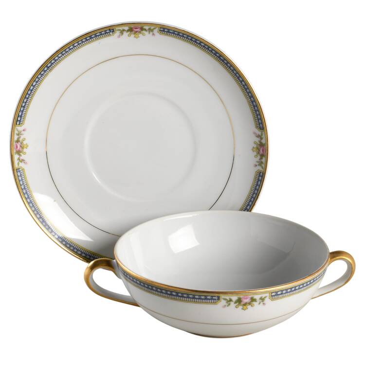 Doris Flat Cream Soup Bowl & Saucer Set