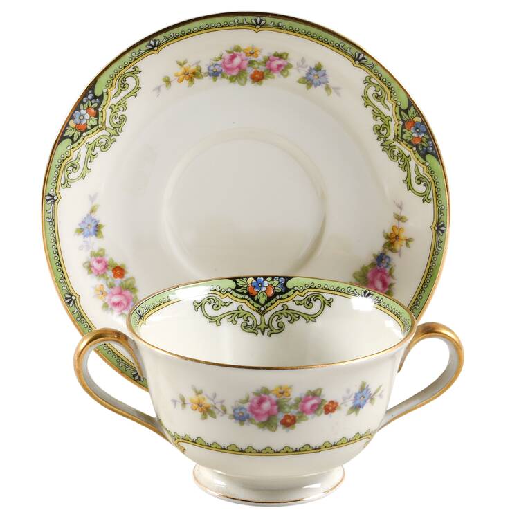 Dorian Footed Bouillon Cup & Saucer