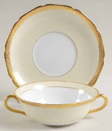Dorsay Flat Cream Soup Bowl & Saucer Set
