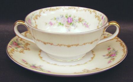 Dovier Footed Cream Soup Bowl & Saucer Set