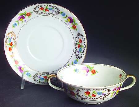 Dresdena Flat Cream Soup Bowl & Saucer Set