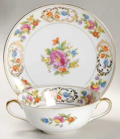 Dresdena Flat Cream Soup Bowl & Saucer Set