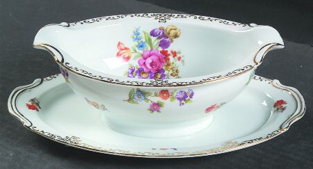 Dresdoll Gravy Boat with Attached Underplate