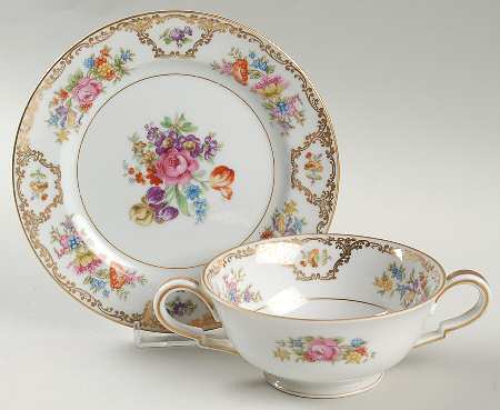 Dresleigh Footed Cream Soup Bowl & Saucer Set