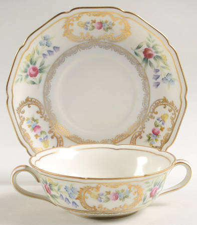 Dresolin Flat Cream Soup Bowl & Saucer Set
