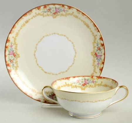 Dubarry Footed Cream Soup Bowl & Saucer Set