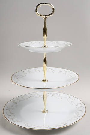 Duetto 13 7/8"-14 1/4" 3-Tiered Serving Tray(DP,SP,BB) HC