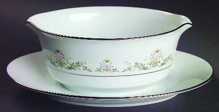Early Spring Gravy Boat with Attached Underplate