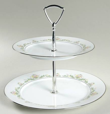 Early Spring 2 Tiered Serving Tray (Dinner & Salad Plate)