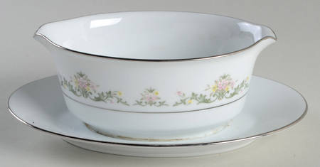 Early Spring Gravy Boat with Attached Underplate