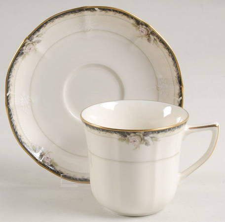 Edwardian Rose Flat Cup & Saucer Set