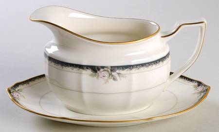 Edwardian Rose Gravy Boat & Underplate