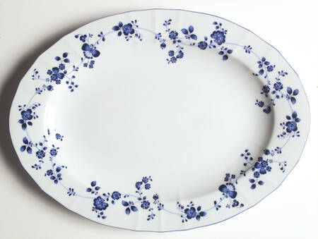 Elegance In Blue 14" Oval Serving Platter