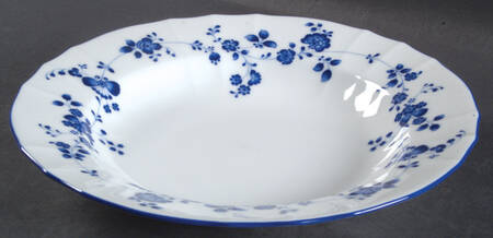 Elegance In Blue Rim Soup Bowl